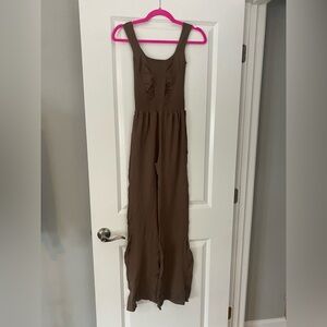 NWOT Free People Movement Good Karma Flared Onesie Size M/L in Mocha💕